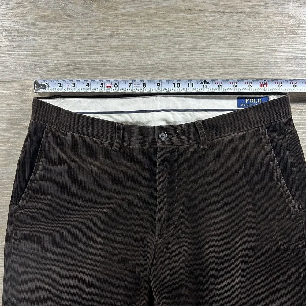 Polo‎ Ralph Lauren Men's 34x34 ( 34x33) Brown Corduroy Stretch Classic Fit Pants